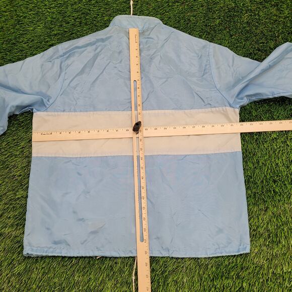Vintage 70s Campus Jacket Medium 22x25 Blue White - Picture 4 of 13